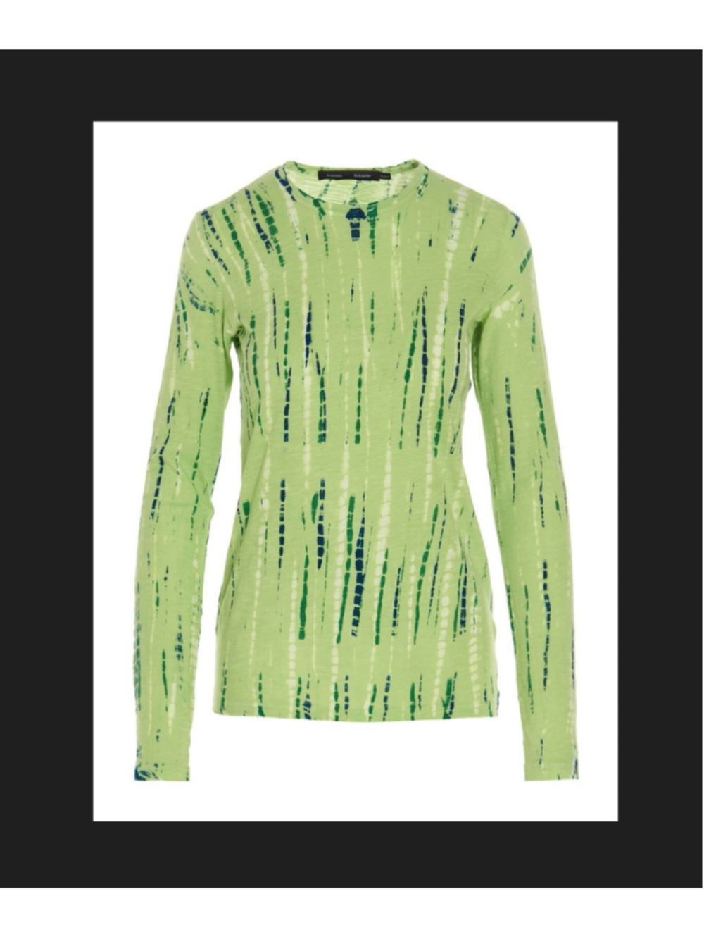 $375 Proenza Schouler Small Green Tie Dye 100% Cotton Long Sleeve Top USA Made
